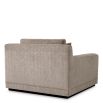 Large taupe armchair with a squared silhouette