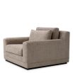 Large taupe armchair with a squared silhouette