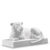 White marble reclining lion object