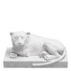 White marble reclining lion object