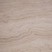 Chic travertine dining table with square top and structural base