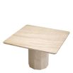 Chic travertine dining table with square top and structural base