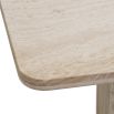 Chic travertine dining table with square top and structural base