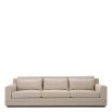 A sumptuous sofa with a luxury beige upholstery