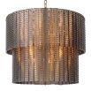Intricate chandelier composed of smoked glass panes