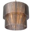 Intricate chandelier composed of smoked glass panes