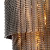 Intricate chandelier composed of smoked glass panes