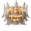 Captivating chandelier composed of curved smoked glass panes