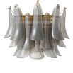 Captivating chandelier composed of curved smoked glass panes