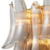 Captivating chandelier composed of curved smoked glass panes