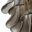 Captivating chandelier composed of curved smoked glass panes