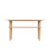 Elegant and concise coffee table with rattan shelf