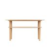 Elegant and concise coffee table with rattan shelf