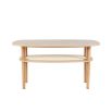 Elegant and concise coffee table with rattan shelf
