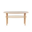 Elegant and concise coffee table with rattan shelf