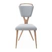A stylish dining chair by Jonathan Adler with a unique design