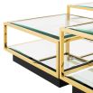 Modern set of 4 cubic style gold coffee tables