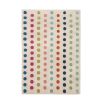 Cream wool rug with multi-coloured dots