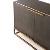 Charming tv cabinet in shagreen finish with brass accents