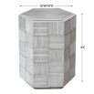 Grey hexagonal side table with reeded detailing