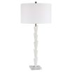 White table lamp with crystal foot and nickel plate details