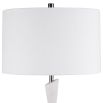 White table lamp with crystal foot and nickel plate details
