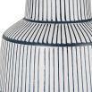 Navy blue and white striped glazed lamp