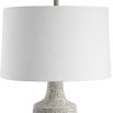 Mottled grey and off-white matte glazed lamp