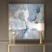 Blue, white, grey and gold abstract artwork piece