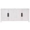 White veneered sideboard with metal handles