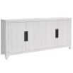 White veneered sideboard with metal handles