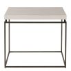 Sleek and modern wooden side table with metal base