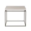 Sleek and modern wooden side table with metal base