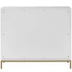 White textured sideboard with rose-inspired decorative pulls