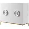 White textured sideboard with rose-inspired decorative pulls
