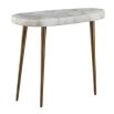 Marble side table with three brass legs