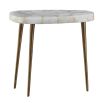 Marble side table with three brass legs