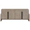 Weathered oak veneer sideboard with inset satin bronze hardware