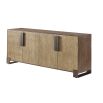 Natural wooden sideboard with metal handles