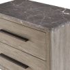 Wooden bedside table with marble top