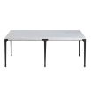 Rectangular table with marble top and black legs