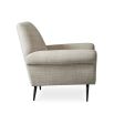 A luxurious natural-toned armchair with black tapered legs
