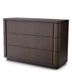 Sleek chest of three spacious drawers in dark wood finish