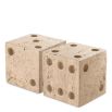 Set of two decorate dice in travertine finish