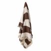 Natural throw with abstract brown design and tassels