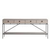 Wooden console table with four drawers and a lower shelf