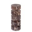 Narrow stacked silhouette side table with delicate veining details