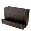 Sleek chest of three spacious drawers in dark wood finish