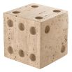 Set of two decorate dice in travertine finish