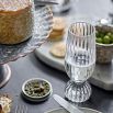 Ribbed champagne flute with unique silhouette